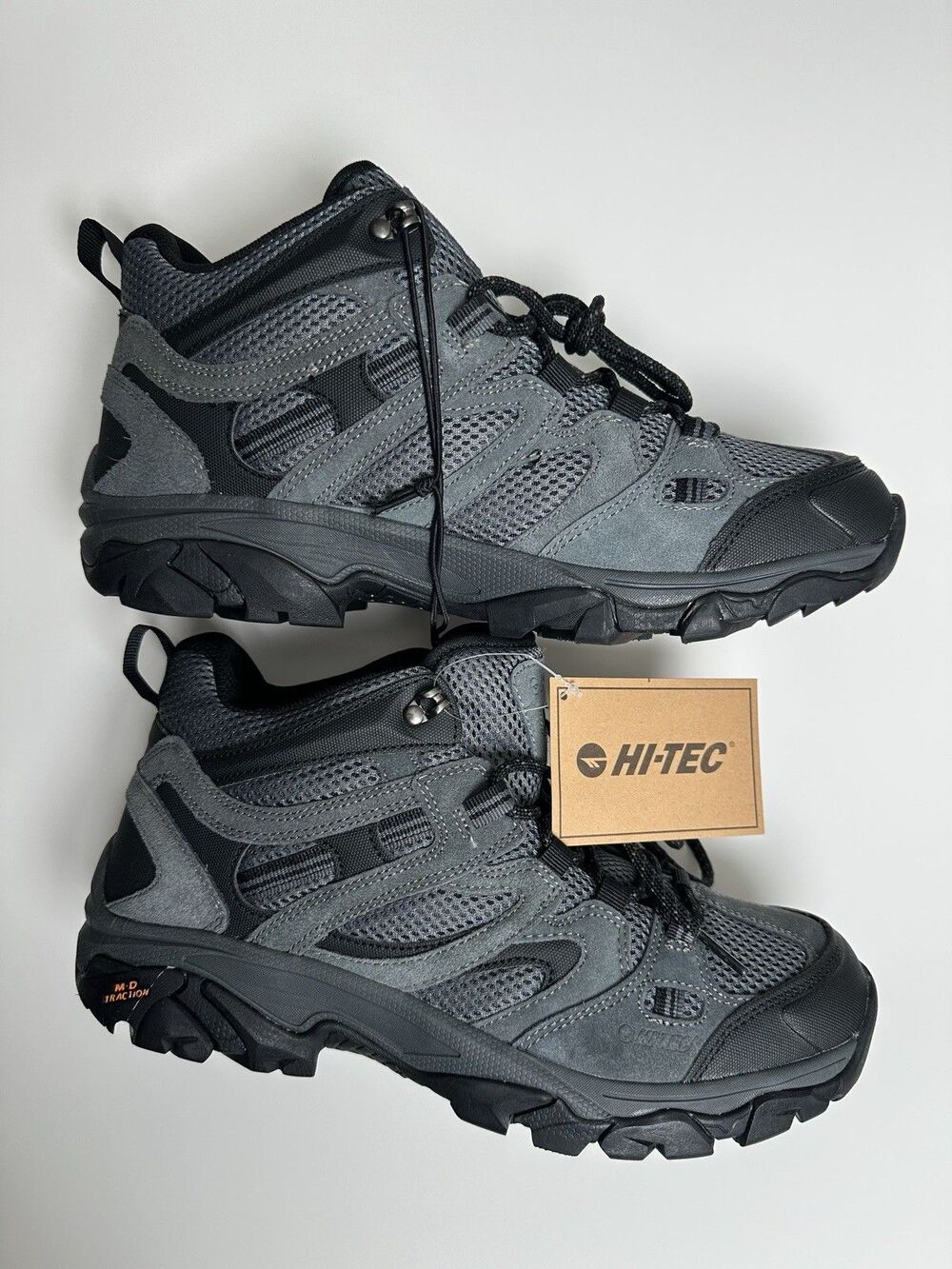 New Hi-Tec Ravus Hiking Boots Men’s Size 9.5 M-D Traction Sole Lace Up Shoes